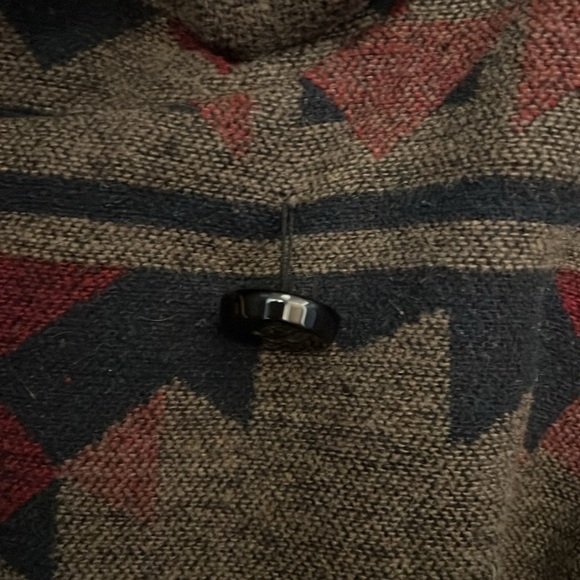 ELLABEE | Aztec print wool blend hooded thick lined fall winter warm coat jacket - Picture 7 of 16